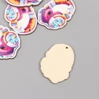 Декор для творчества дерево "Крутые наушники" 4х2,9х0,3 см