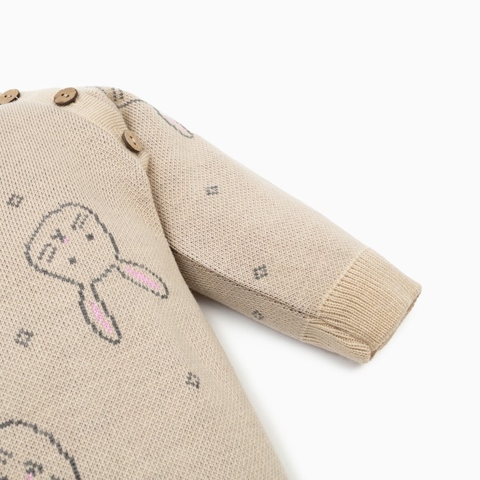 Комбинезон вязаный Крошка Я &laquo;Зайчики&raquo;, рост 80-86 см