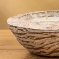 Свеча в кокосе, 20х20х7 см, цв. белый