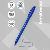 Ручка шариковая ErichKrause U-108 Original Stick, узел 1.0 мм, чернила синие, супермягкое письмо, длина линии письма 1000 метров