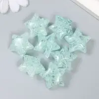 Бусина для рукоделия и плетения &laquo;Арт Узор. Звезда. Колотый лёд&raquo;, пластик, прозрачно-зелёная, 1.3&times;2.6&times;2.6 см