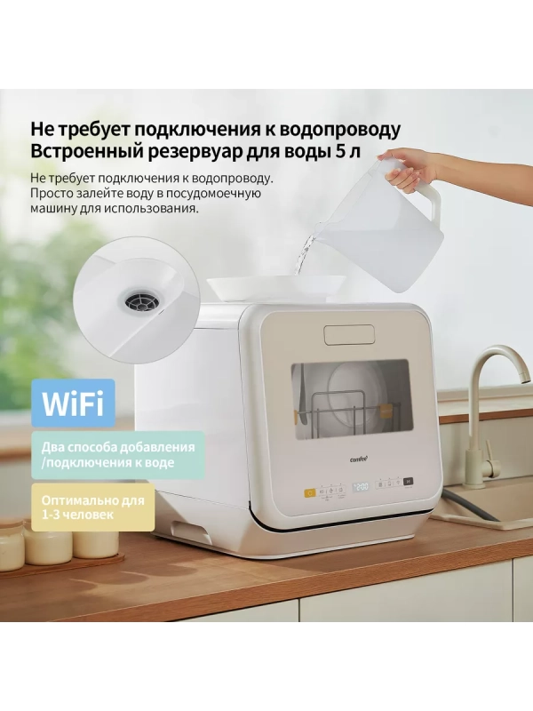 Компактная настольная посудомоечная машина CDWC421BE-i Wi-Fi