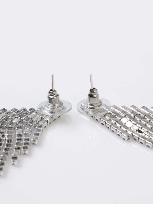 Серьги висячие со стразами &laquo;Вечное сияние&raquo; крылья, цвет белый в серебре