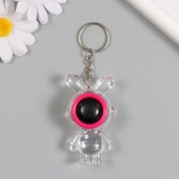 Фонарик свет на кольце"Зайчик-космонавт" розовый, мигает LR41х3 шт 2х4х7 см