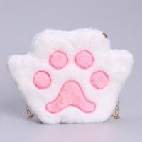 Сумка детская меховая &laquo;Лапка&raquo;, розовый, 23х18х2 см