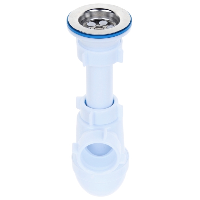 Сифон для мойки "АНИ Пласт" C0100, 1 1/2" х 40 мм, с нержавеющей решеткой d=70 мм