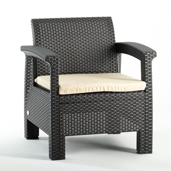 Набор садовой мебели "Ливадия" 3 предмета: 2 кресла, стол, темно-коричневый