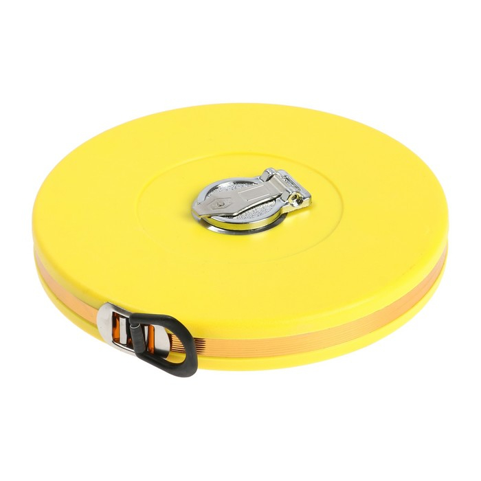 Рулетка геодезическая ТУНДРА, фиберглассовая лента, закрытый корпус, 50 м х 13 мм