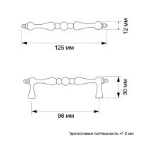 Ручка скоба PC163AC, м/о 96 мм, цвет медь Ручка скоба PC163AC, м/о 96 мм, цвет медь