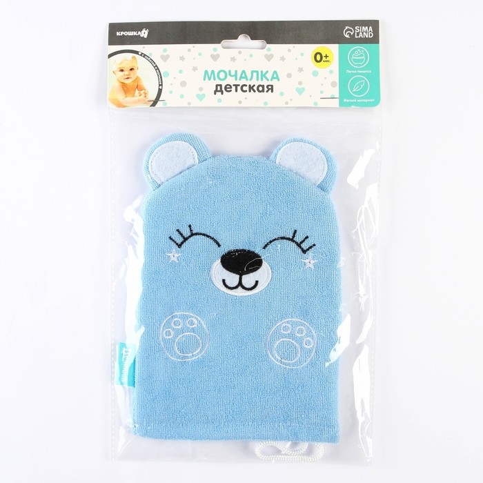 Мочалка детская для купания &laquo;Мишка&raquo;, варежка, из махры