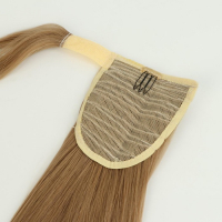 Хвост накладной, прямой волос, на резинке, 60 см, 100 гр, цвет омбре русый/молочный