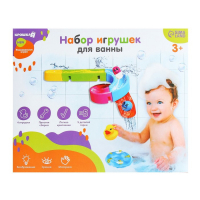 Игрушка для ванны &laquo;Водная горка&raquo;, 5 деталей, 4 игрушки, на присосках, Крошка Я