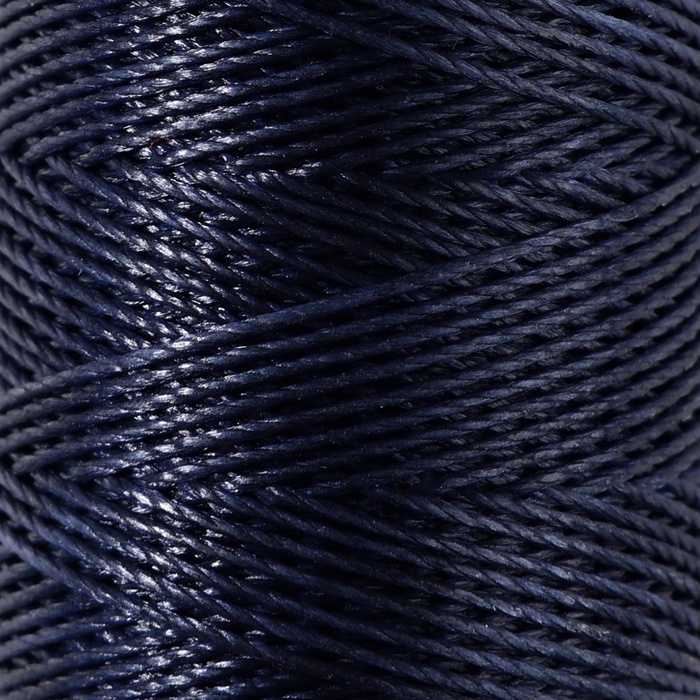 Нитки вощёные, круглые, 300D/3, 0,35 мм, 60 &plusmn; 2 м, цвет тёмно-синий