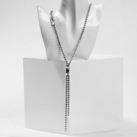 Колье &laquo;Нить&raquo; прямоугольники, цвет белый в серебре, 70 см