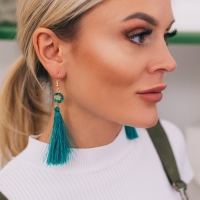 Серьги ассорти &laquo;Кисти&raquo; диско, цвет лазурный в золоте, L кисти 7 см