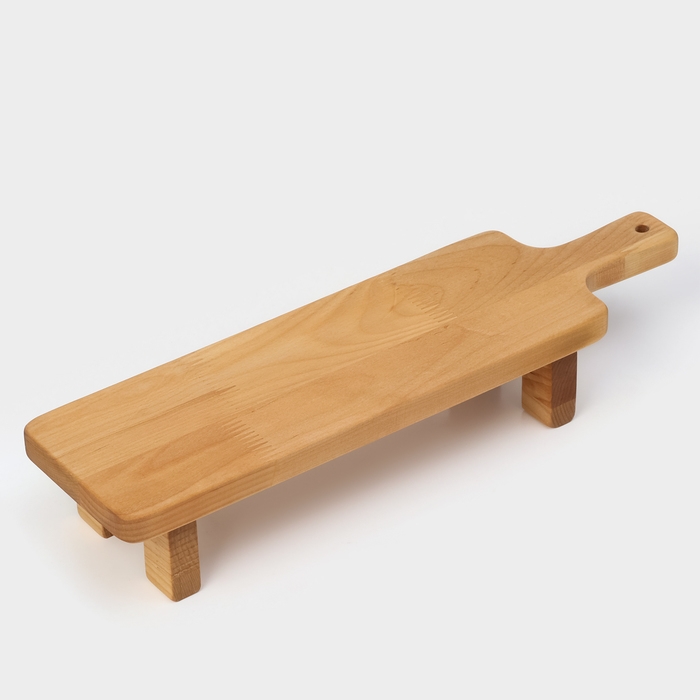 Доска сервировочная с ручкой Adelica, на ножках, 38&times;10&times;6 см, берёза