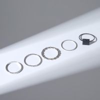 Кольцо набор 5 штук &laquo;Идеальные пальчики&raquo; узор, цвет красно-серебряный