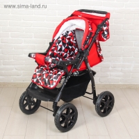 Коляска-трансформер &laquo;Гном&raquo;, пластиковые колёса, оттенки красного, рисунок МИКС