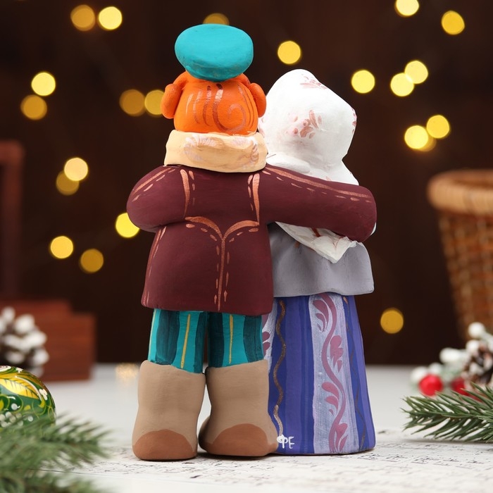 Ковровская игрушка "Парочка, зима", керамика