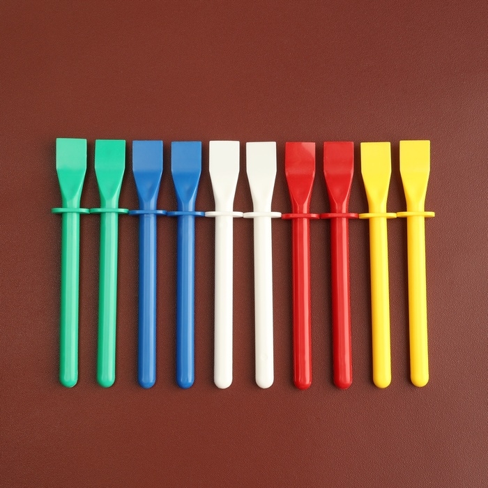 Лопаточки для нанесения клея на кожу, пластиковые, 11,5 &times; 1,15 см, 10 шт, цвет МИКС