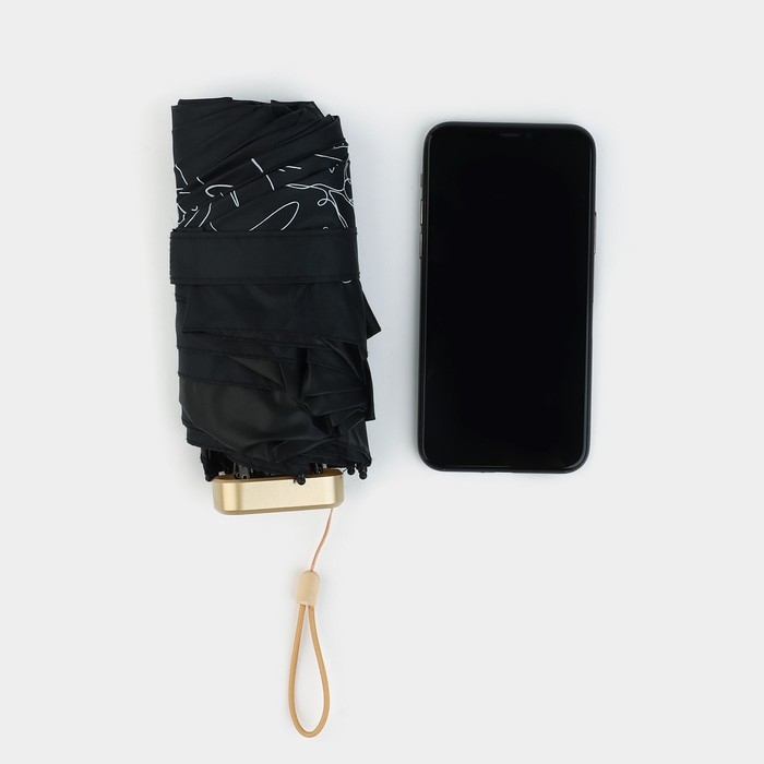 Зонт женский &laquo;Тропические листья&raquo;, 6 спиц, складывается в размер телефона.