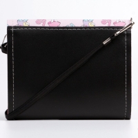 Сумка детская для девочки "Кошечка", на клапане, цвет чёрный/розовый, 15х4х12 см