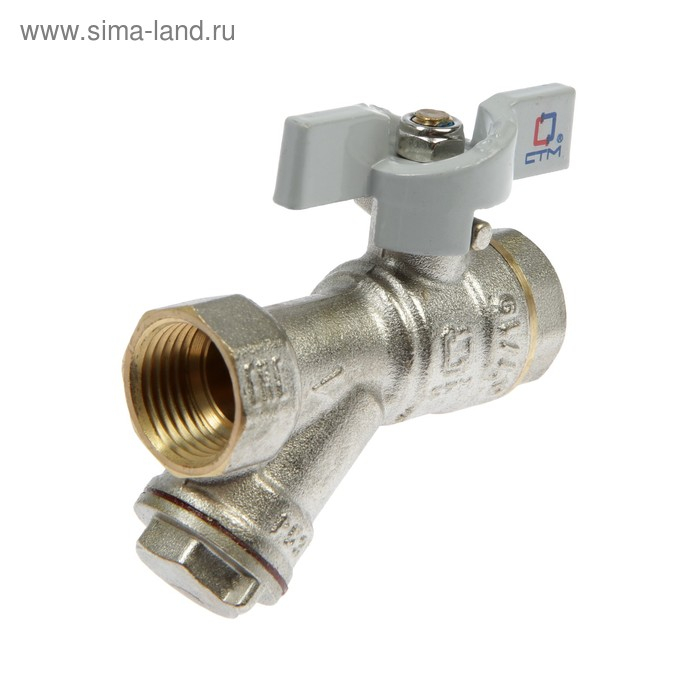 Кран шаровой Кран шаровой "СТМ" СТАНДАРТ, 1/2", с фильтром, бабочка