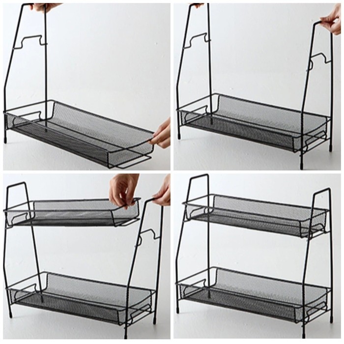 Этажерка 2х-ярусная Доляна, 31&times;17&times;32,5 см, цвет чёрный