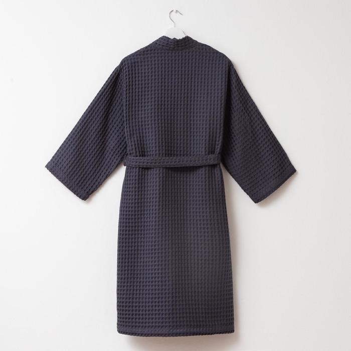 Халат вафельный мужской удлиненный Этель Халат вафельный мужской удлиненный Этель "Boho" размер 58-60, цвет тёмно-серый, 100% хлопок, 290 г/м2