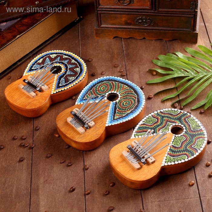 Сувенирный музыкальный инструмент Сувенирный музыкальный инструмент "Калимба" МИКС 17х13х3 см