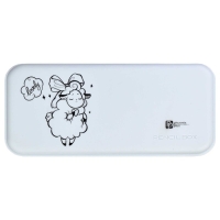 Пенал-футляр пластиковый 90 х 204 х 28 мм, Феникс "Овечки" белый 61989 Пенал-футляр пластиковый 90 х 204 х 28 мм, Феникс "Овечки" белый 61989