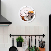 Часы настенные, серия: Кухня, "Кофе", d-29 см, белый обод Часы настенные, серия: Кухня, "Кофе", d-29 см, белый обод