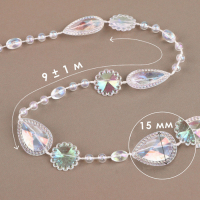 Бусы на нитях, с голографией, 15 мм, 9 ± 1 м, цвет прозрачный Бусы на нитях, с голографией, 15 мм, 9 ± 1 м, цвет прозрачный