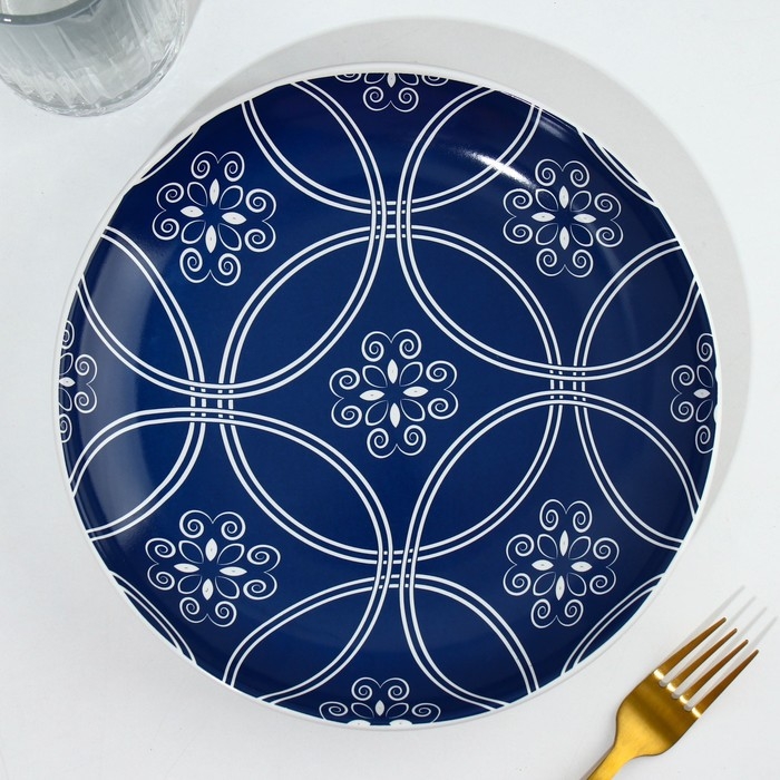 Тарелка керамическая &laquo;Марокко&raquo;, 22.5 см, цвет синий