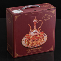 Набор сервировочный &laquo;Роскошь. Золото&raquo;, 8 предметов: кувшин 250 мл, 6 рюмок, 20 мл, поднос, цвет золотой