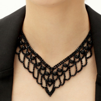 Набор 2 предмета: серьги, колье &laquo;Вернисаж&raquo; шарики, цвет чёрный, 30 см