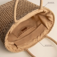 Сумка женская SL Home, ручное плетение, хлопок, длина ручек 18,5 см, 40&times;27 см