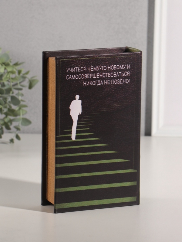 Сейф-книга дерево кожзам "Саморазвитие" 21х13х5 см
