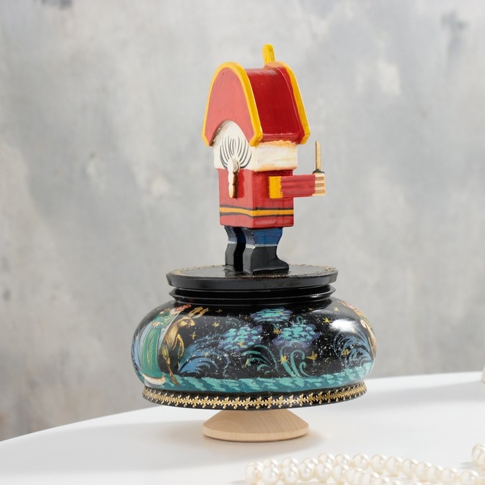 Новый год. Музыкальный сувенир "Щелкунчик", тройка черная, ручная роспись