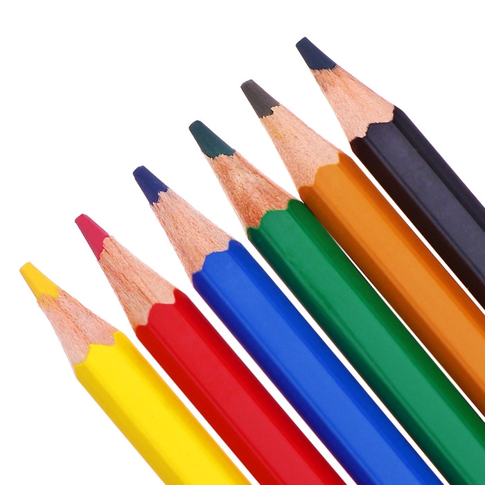 Карандаши 6 цветов ErichKrause Standart, дерево, шестигранные, 3.0 мм грифель, картонная упаковка, европодвес Карандаши 6 цветов ErichKrause Standart, дерево, шестигранные, 3.0 мм грифель, картонная упаковка, европодвес