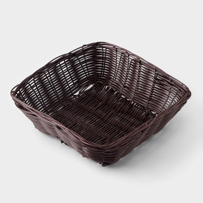 Корзинка для подачи Доляна &laquo;Шоко&raquo;, 20&times;20&times;6,5 см, цвет коричневый