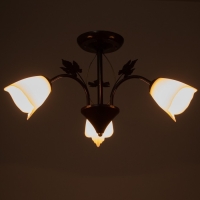 Люстра "Сусана" 3х15Вт Е27 коричневый/золото 53х53х32см BayerLux