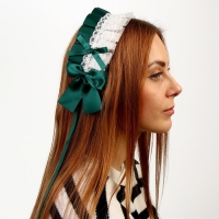 Карнавальная повязка &laquo;Лолита&raquo;, цвет зелёный с белым кружевом