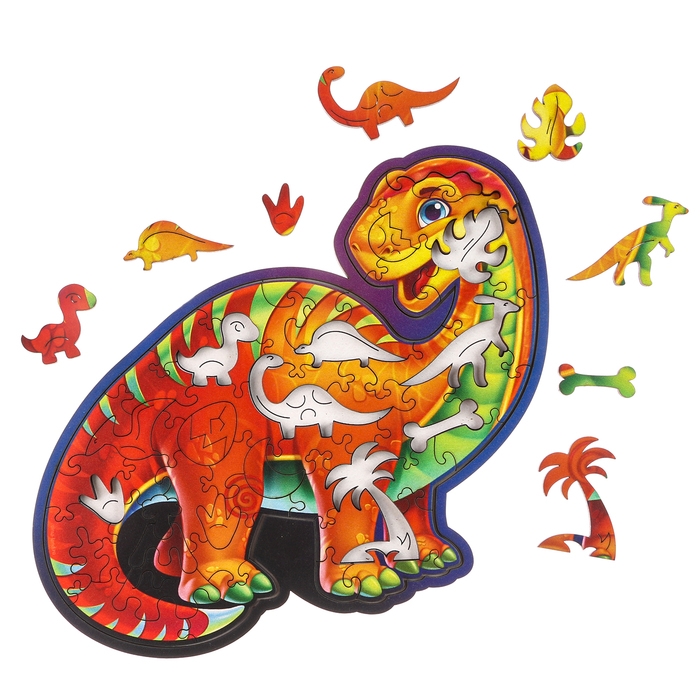 Пазл деревянный фигурный &laquo;Бронтозавр&raquo;, 55 элементов