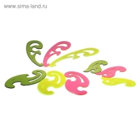 Набор лекал Стамм 12 см, 17 см, 25 см, прозрачные, флюоресцентные, в европодвесе, микс Набор лекал Стамм 12 см, 17 см, 25 см, прозрачные, флюоресцентные, в европодвесе, микс