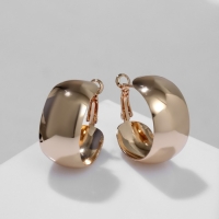 Серьги-кольца &laquo;Выпуклые&raquo; широкие, цвет золото, d=3 см