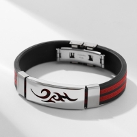 Браслет мужской &laquo;Стиль&raquo; узор, цвет красно-чёрный