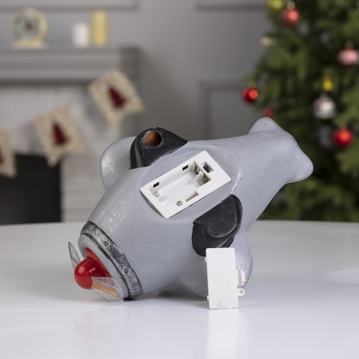 Светодиодная фигура &laquo;Дед Мороз в самолёте&raquo; 17 &times; 17 &times; 22 см, полистоун, батарейки АААх2 (не в комплекте), свечение красное