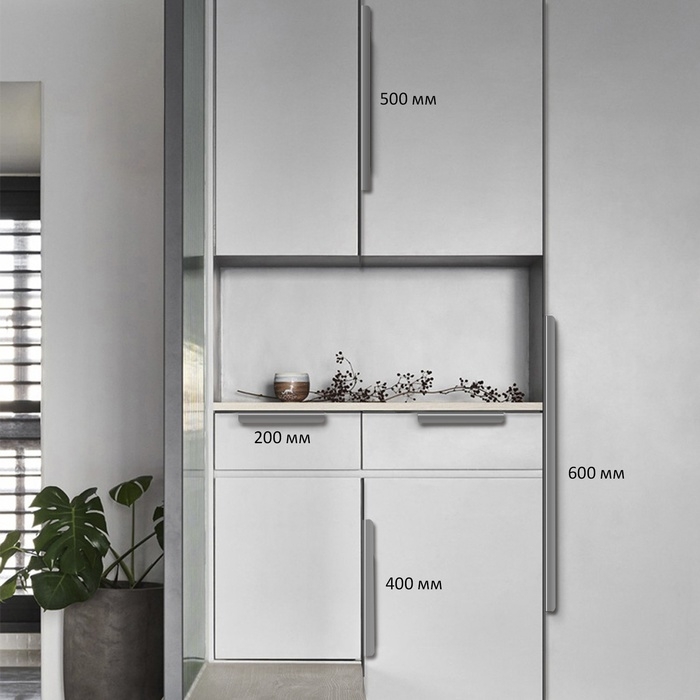 Ручка торцевая CAPPIO RP100GR, L=400 мм, цвет серый