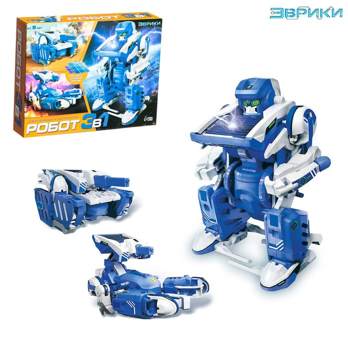Конструктор «Робот», 3 в 1, работает от солнечной батареи, 61 деталь, 1 лист наклеек Конструктор «Робот», 3 в 1, работает от солнечной батареи, 61 деталь, 1 лист наклеек